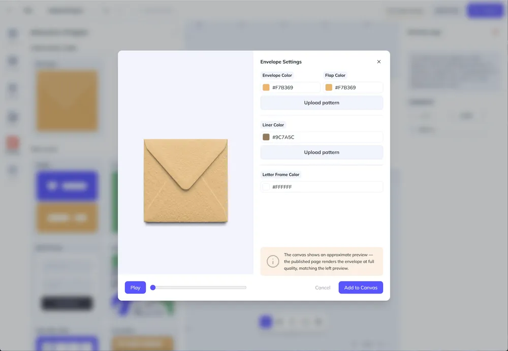 The envelope, available to try on a tablet or desktop