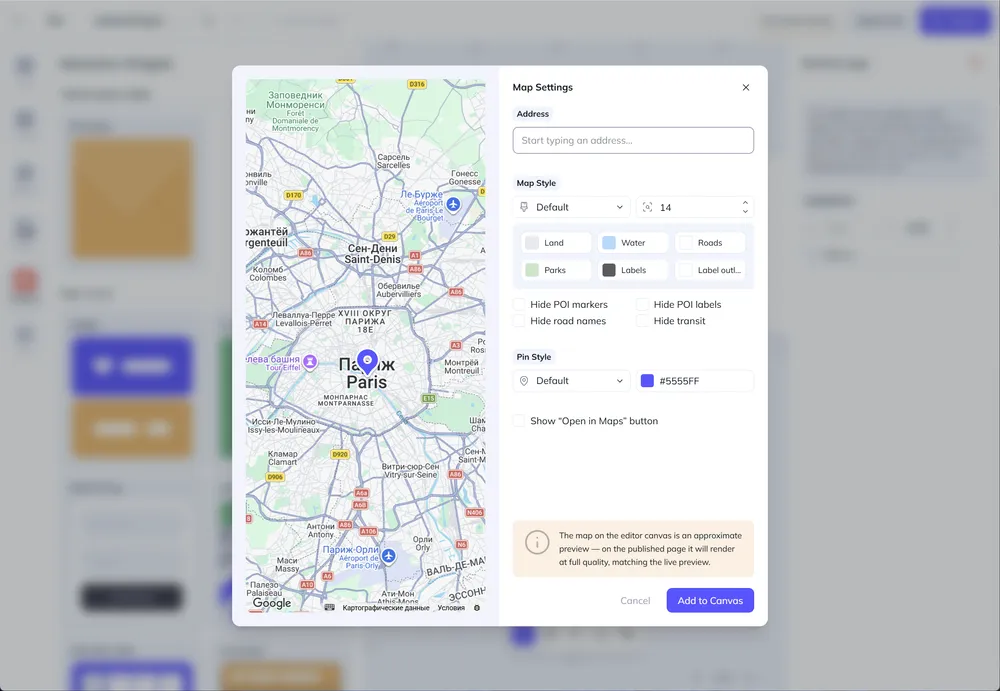 The map styler, available to try on a tablet or desktop
