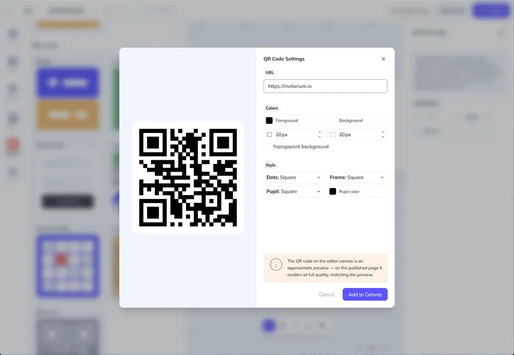 The QR generator, available to try on a tablet or desktop